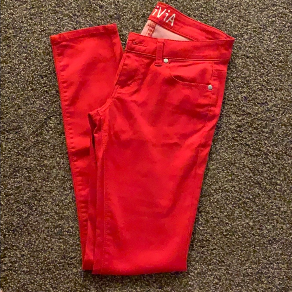 Red jeggings